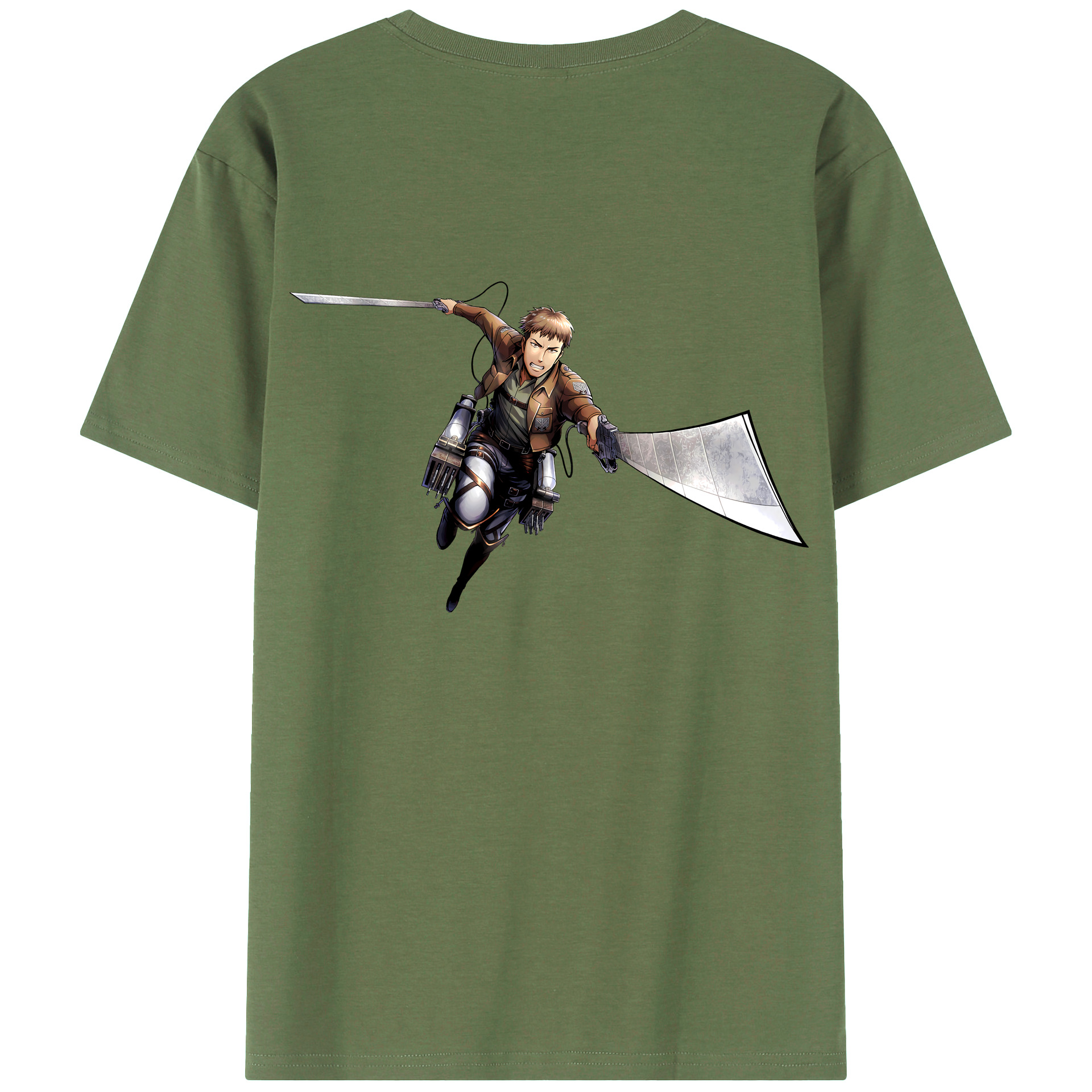 （画像用） 進撃の巨人 Attack on Titan 綿100％ メンズ半袖Tシャツ（バックプリント） 通気性
